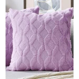 Plush Pillow Cover In Light Purple